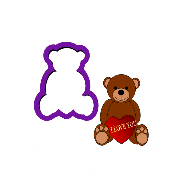 Bear with Heart Cookie Cutter - Valentine&