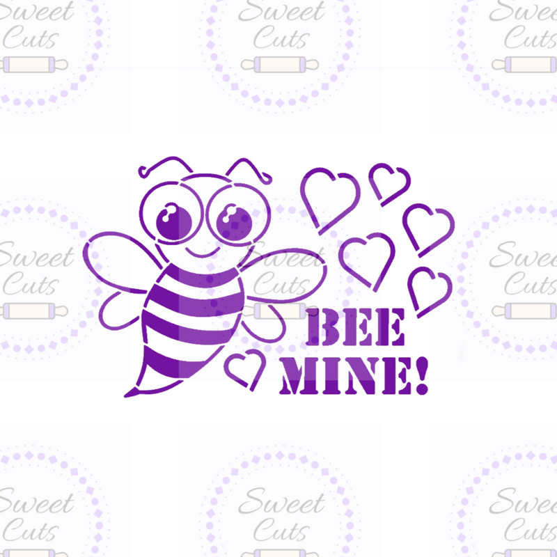 Bee Mine Stencil - Valentine&