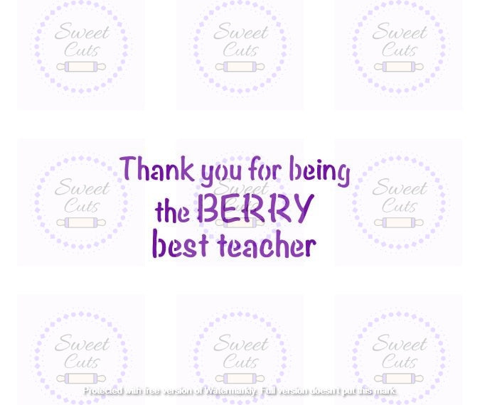 Berry Best Teacher Words Stencil