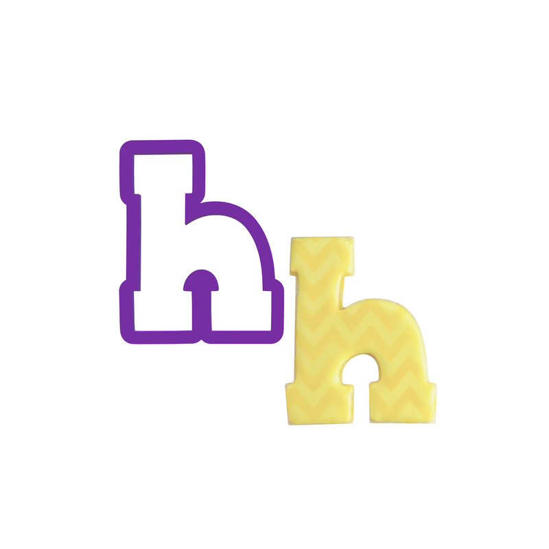 Lowercase Block Letter h Cookie Cutter