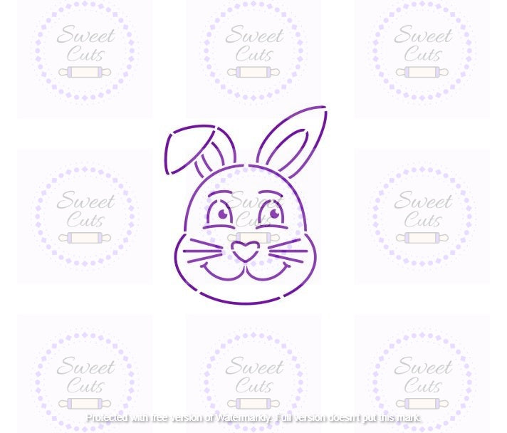 PYO Bunny Head Stencil - Easter Stencil - PYO Cookie Stencil