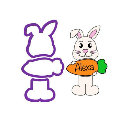 Easter Stencils – Tagged bunny with carrot– Emma's Sweets