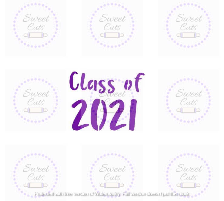 Class of 2021 Words Graduation Stencil