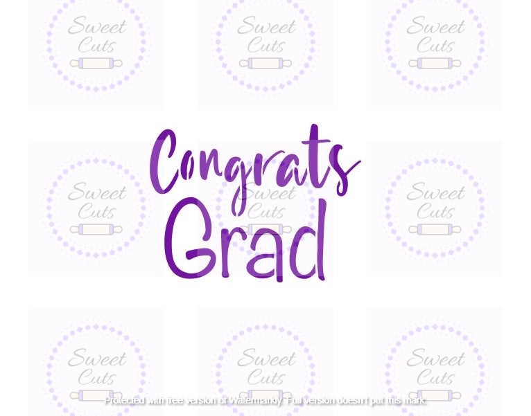 Congrats Grad Words Graduation Stencil