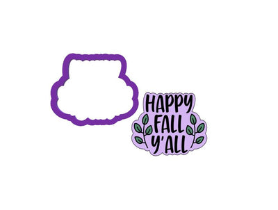 Happy Fall Y'all Words with Leaves Cookie Cutter