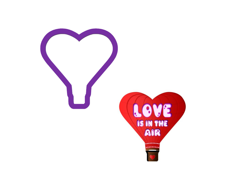 Heart Hot Air Balloon Cookie Cutter - Valentine&