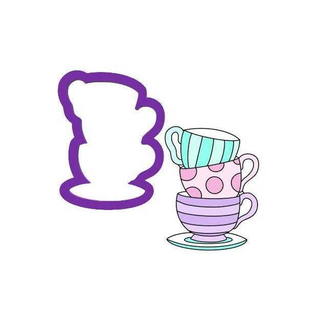 Stacked Teacups Cookie Cutter